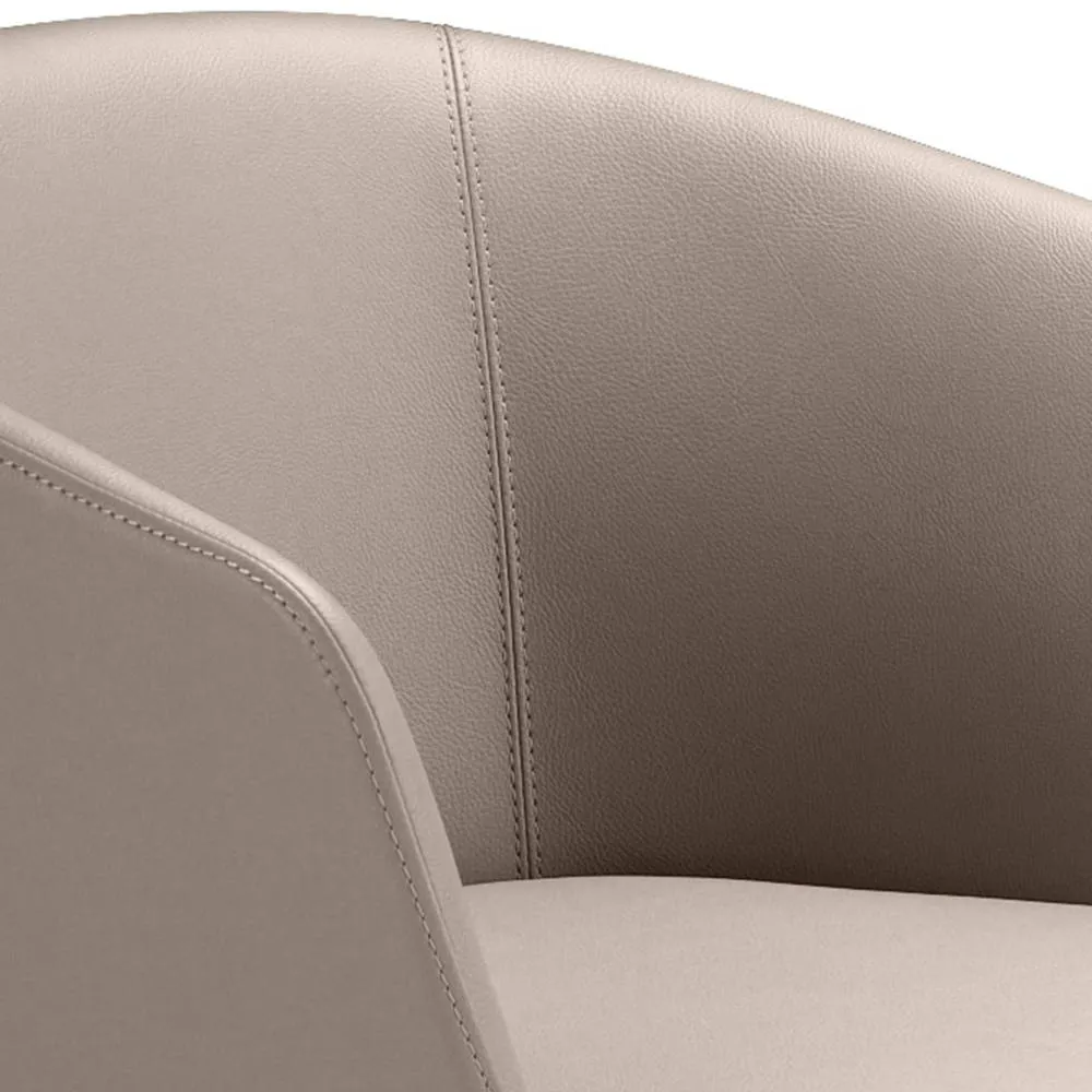 Angel Cerda Taupe Grey Leatherette Stool 56x53x91 cm, Brown Steel 5