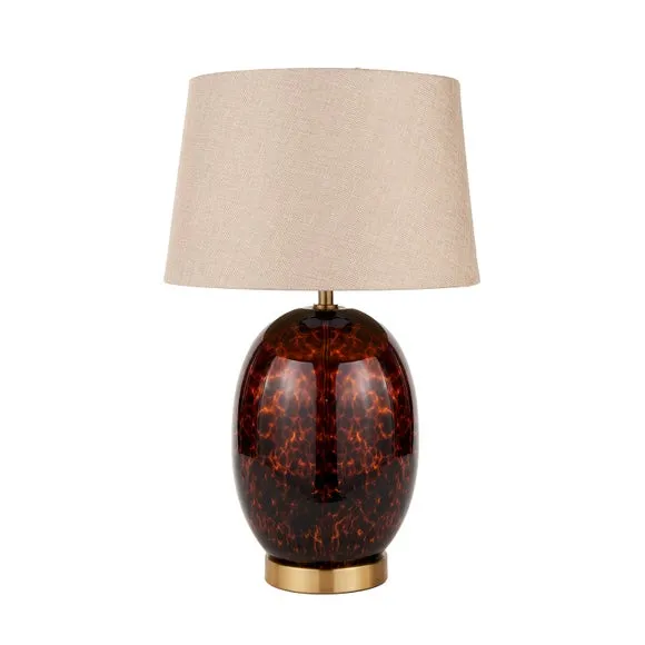 Lucien Tortoiseshell Glass Tall Table Lamp 4