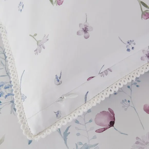 Dorma Wildflower Mauve 100% Cotton Pillowcase Pair 4