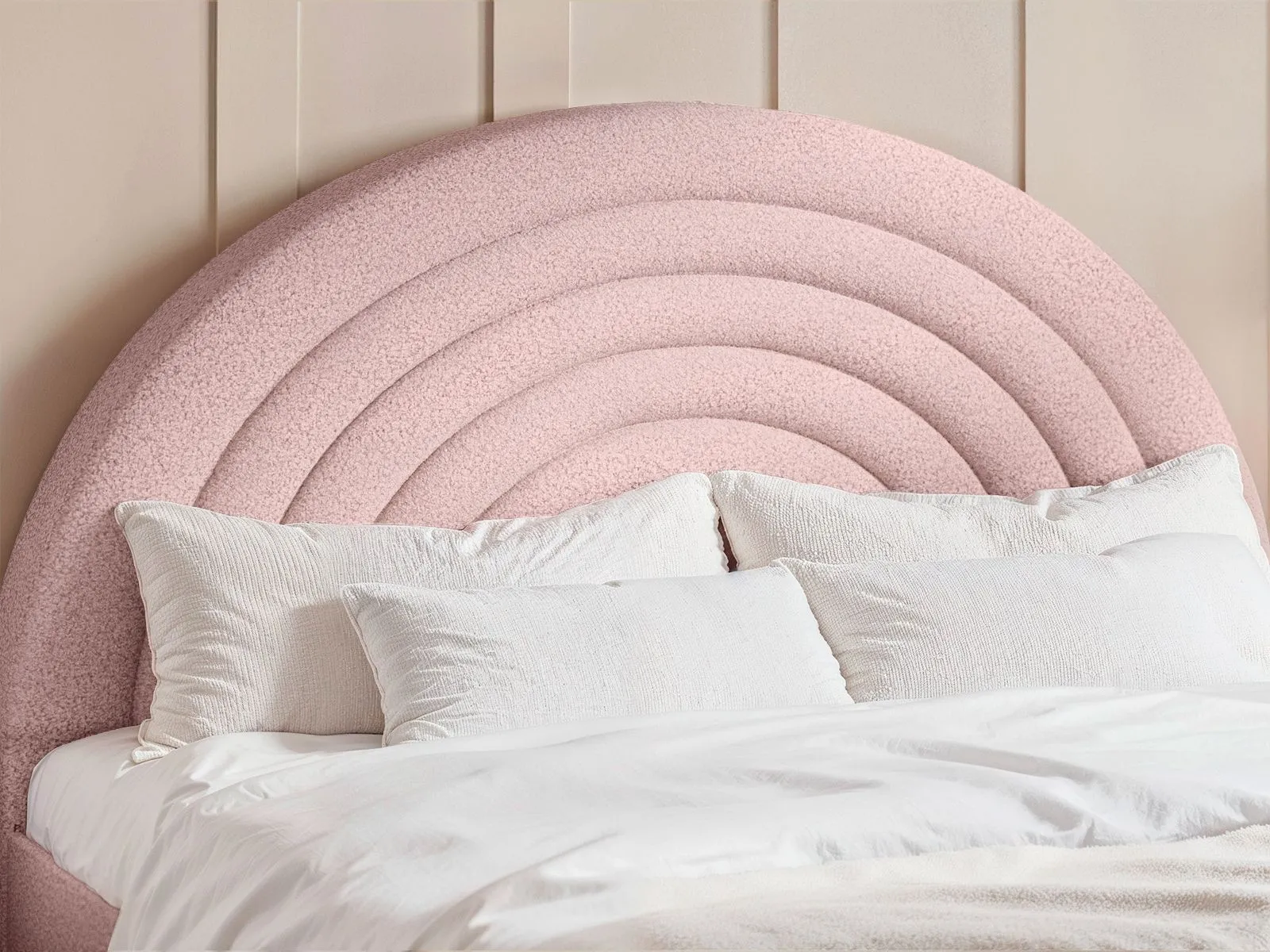 Flair Ava Boucle Double Bed in Pink 3