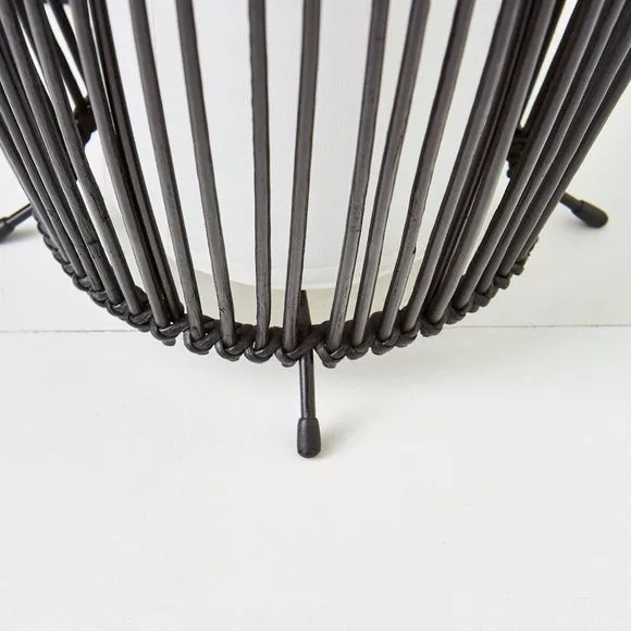 Alec Natural Cane Black Floor Lamp 3