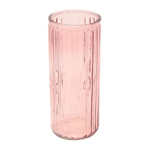 Hestia Cylindrical Ribbed Glass Vase 2