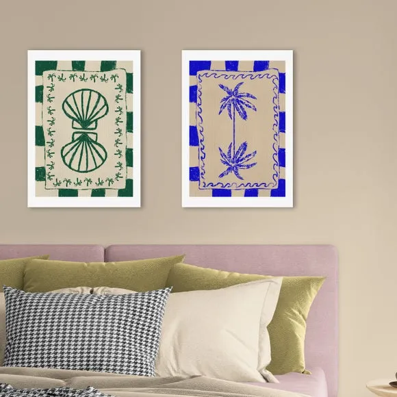 East End Prints Set of 2 Coastal Charm and Seashell Prints 1