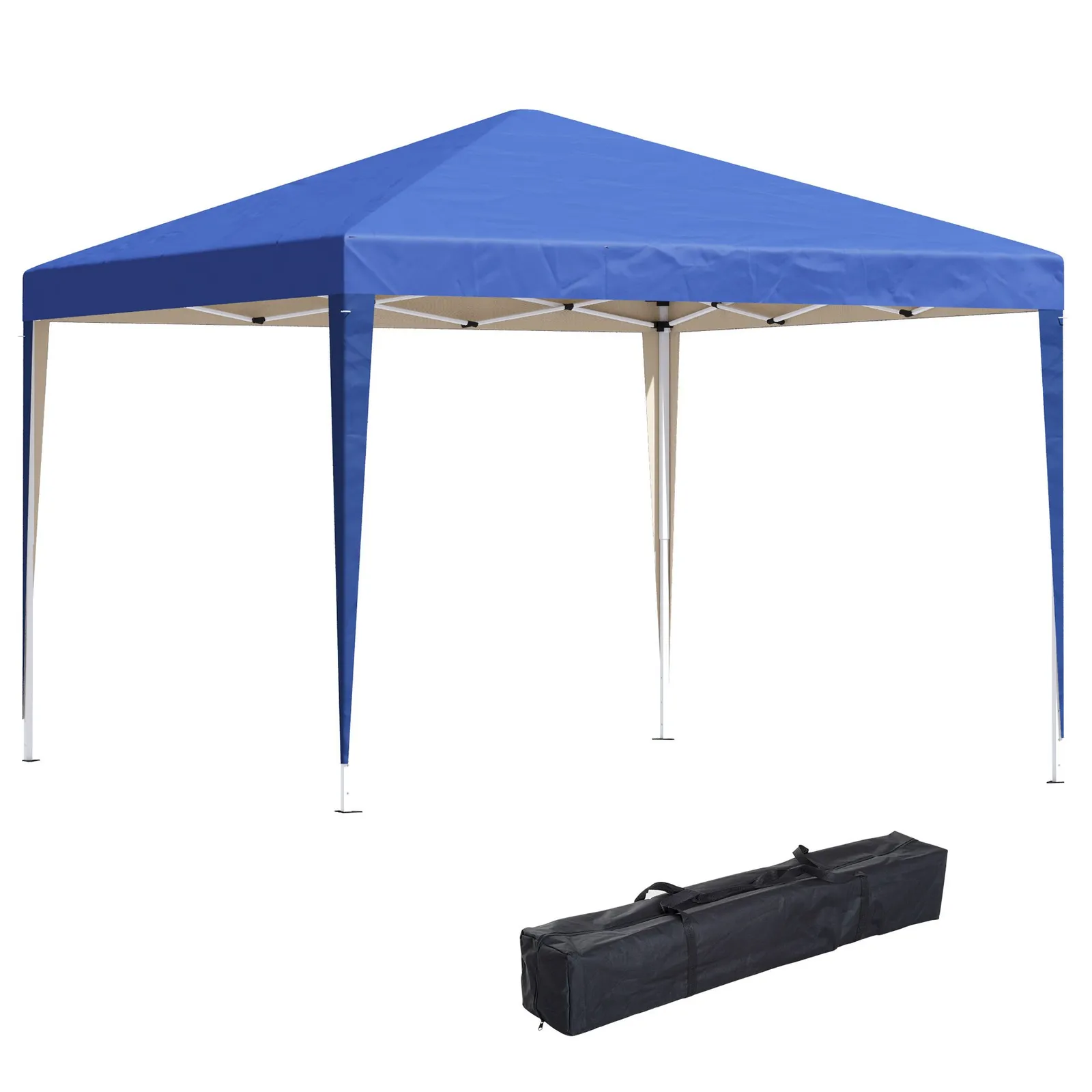 OUTSUNNY 3 x 3M Garden Pop Up Gazebo Height Adjustable Marquee Party Tent Wedding Canopy with Carrying Bag in Blue 2