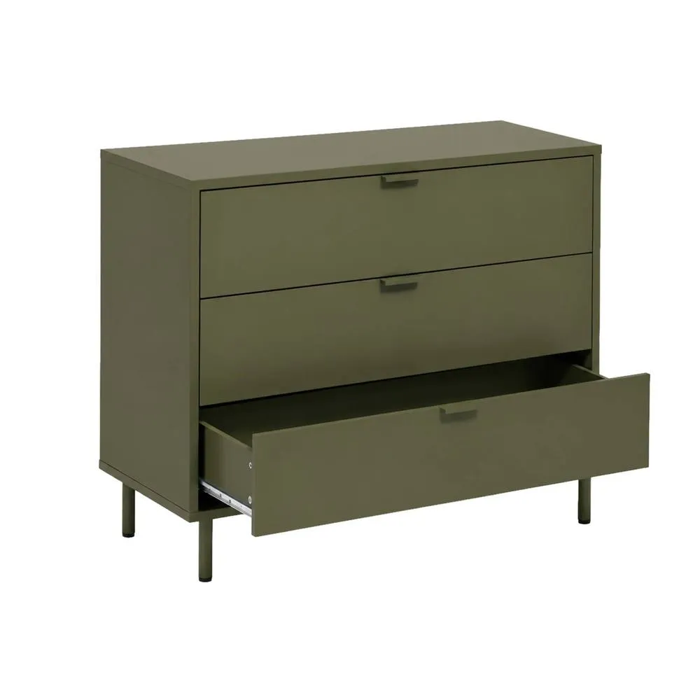 sweeek Chest of 3 drawers wood decor & metal in Khaki 4