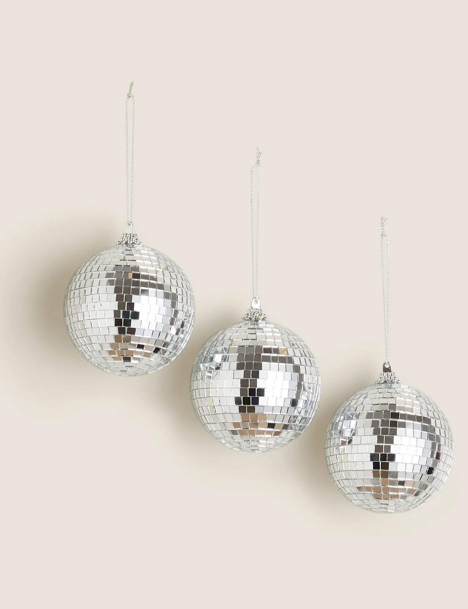 M&S 3 Pack Hanging Disco Ball Decorations