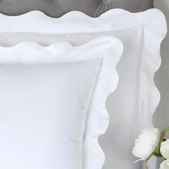 Appletree Boutique Scallop Edge 200 Thread Count 100% Cotton Duvet Cover & Pillowcase Set 3