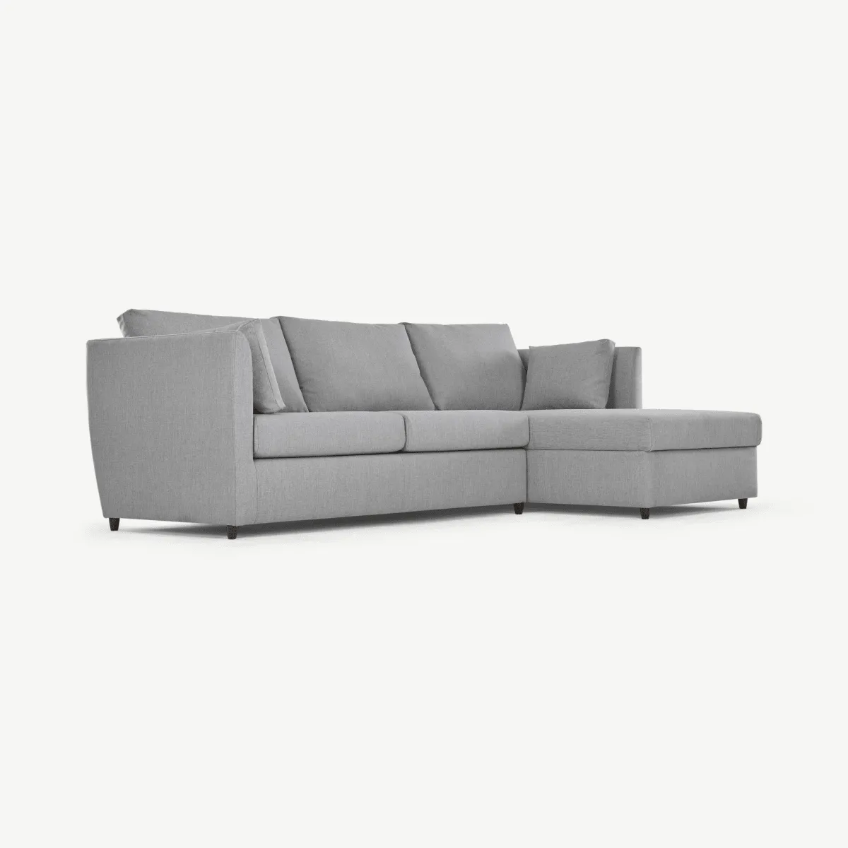 Milner Right Hand Facing Corner Storage Sofa Bed with Foam Mattress, Granite Grey Fabric