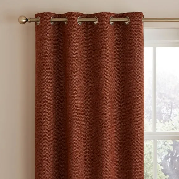 Herringbone Chenille Eyelet Curtains 1
