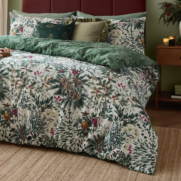 Wylder Winter Foliage 100% Brushed Cotton Duvet Cover & Pillowcase Set 3