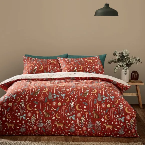 Catherine Lansfield Enchanted Twilight Animals Reversible Duvet Cover & Pillowcase Set 1