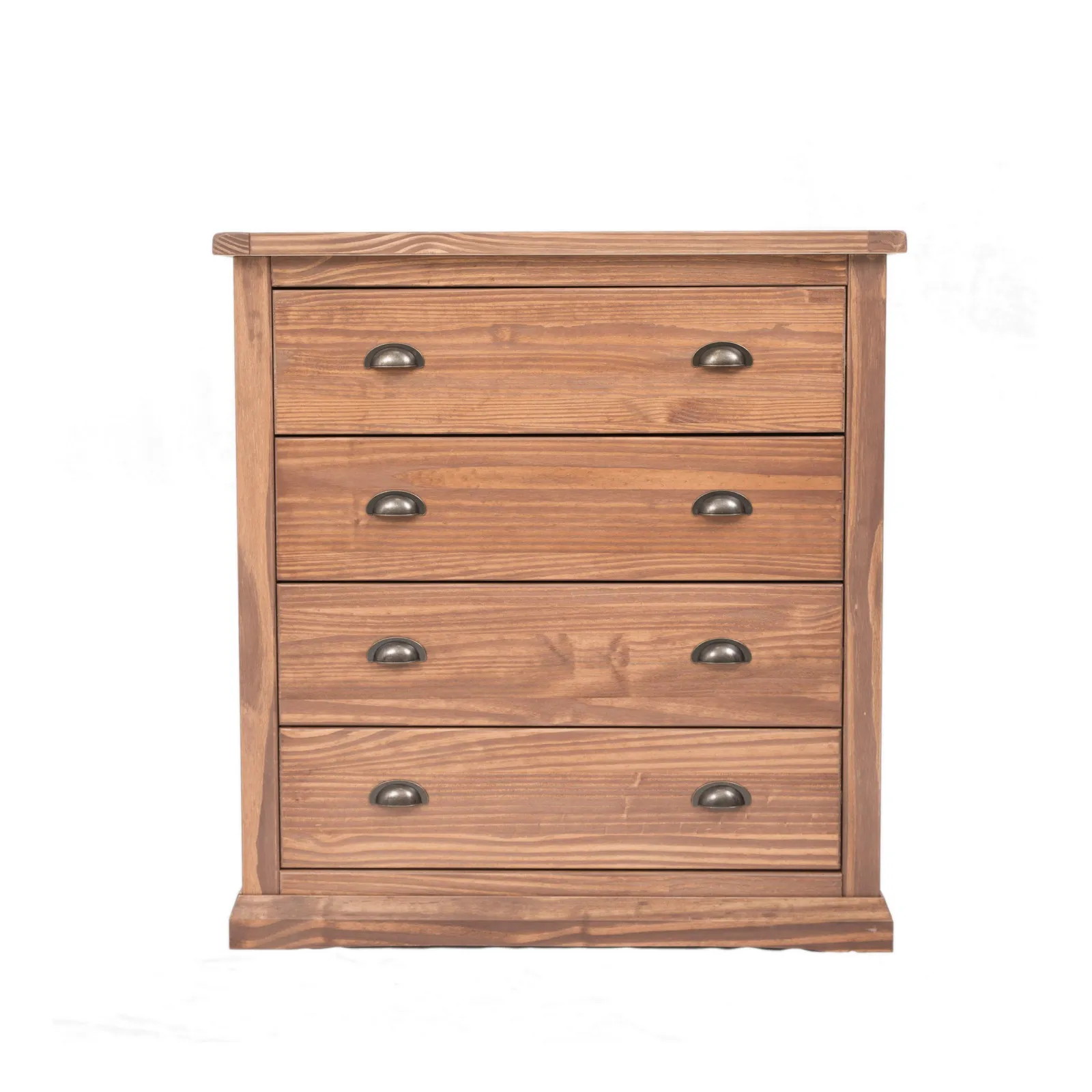 Cabinet Bits Tirolo 4 Drawer Chest of Drawers Brass Cup Handle in Brown 2
