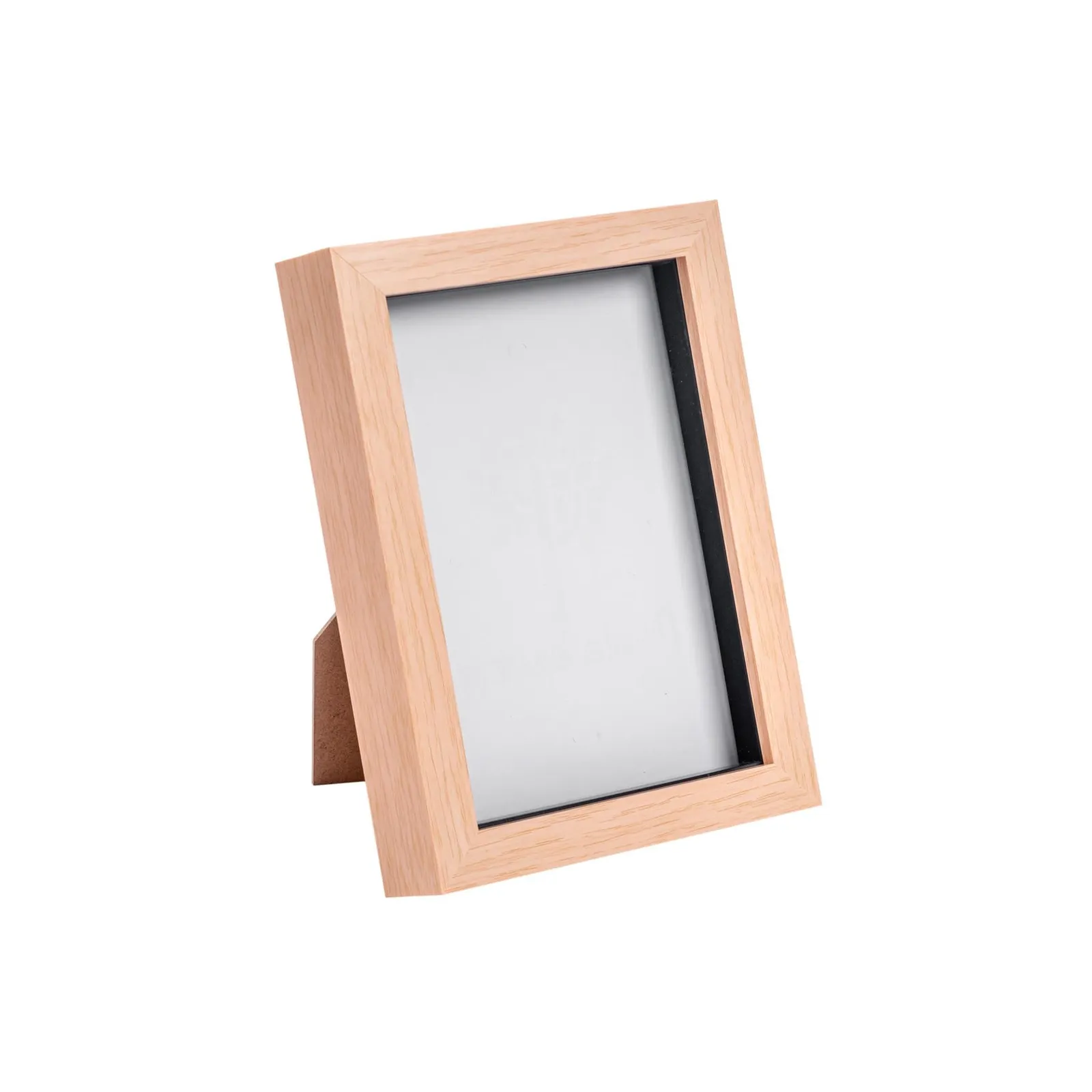 Nicola Spring 3D Box Photo Frame - 5 x 7" in Light Brown