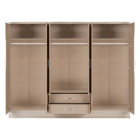 Nevada 6 Door 2 Drawer Wardrobe 4