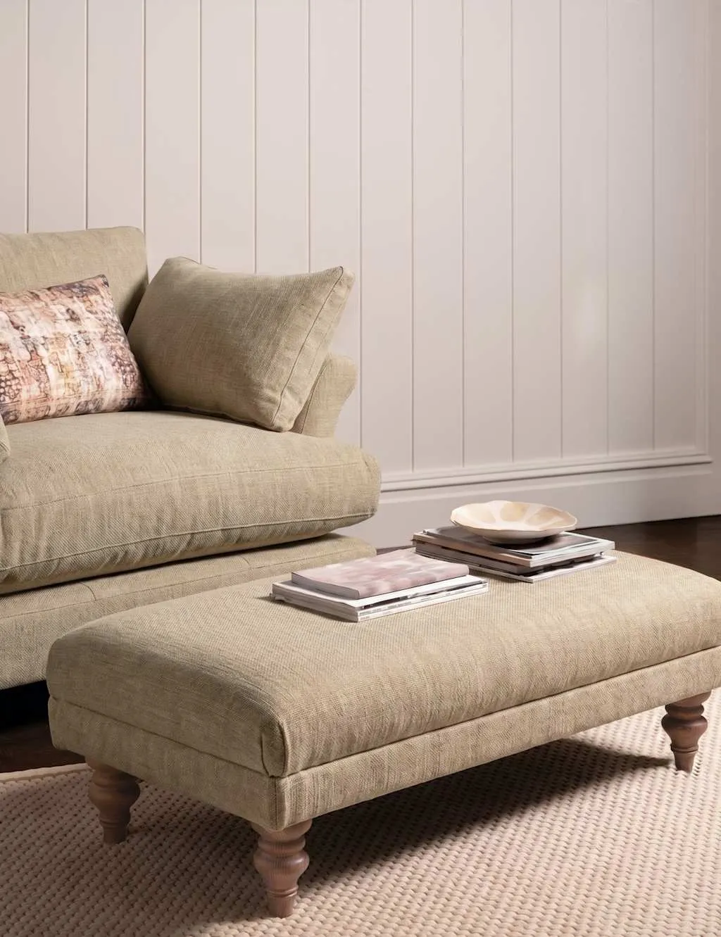BARKER AND STONEHOUSE Isla Footstool Khaki