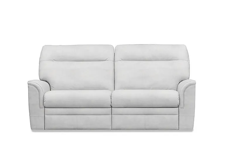 Hudson 23 Large 2 Seater Leather Recliner Sofa with Headrests and Power Lumbar - Roma Chalk