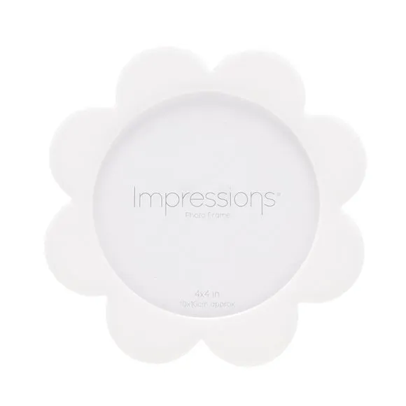 Impressions Flower Scalloped Edge Round Photo Frame