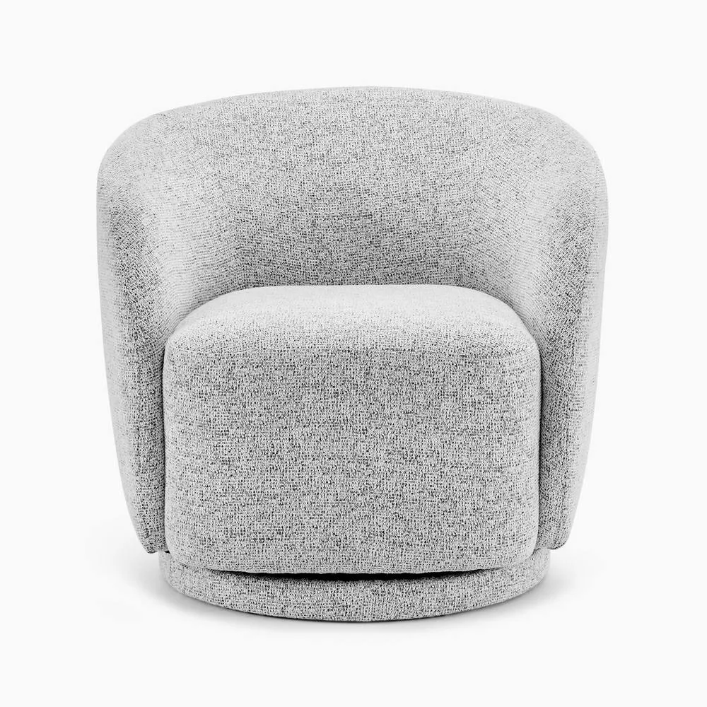 FurnitureboxUK Romilly Fabric Swivel Accent Tub Chair in Grey 4