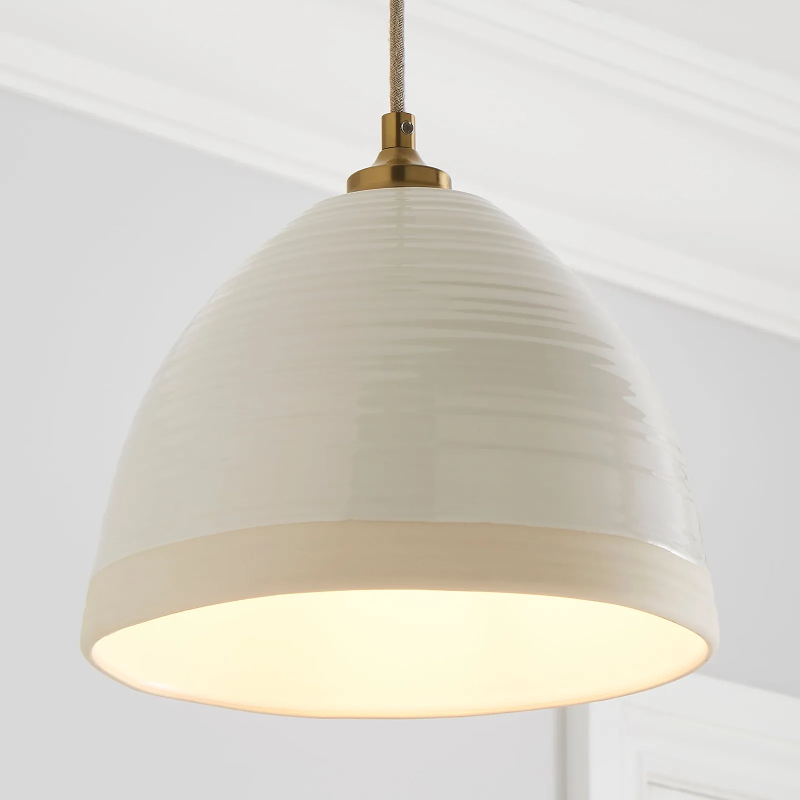 Churchgate Harby 1 Light Pendant Fitting White