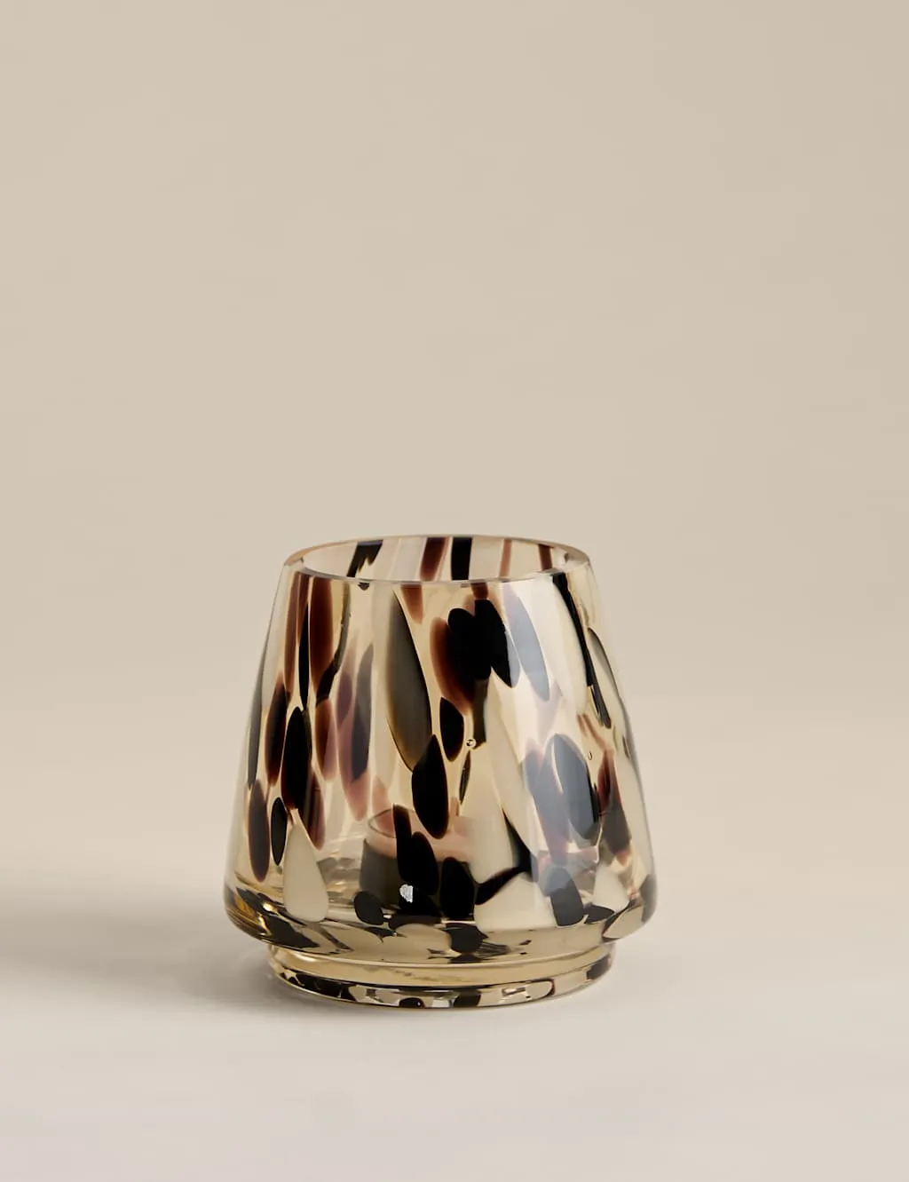 M&S Animal Confetti Glass Tealight Holder Multi