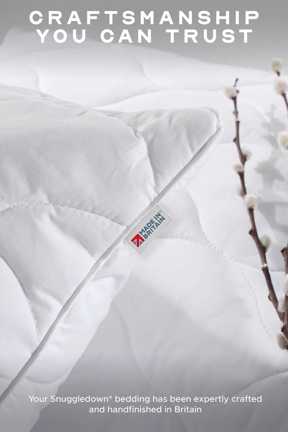 Snuggledown 2 Pack Hotel Luxury Cotton Quilted Kingsize Firm Side Sleeper Pillow in White 6