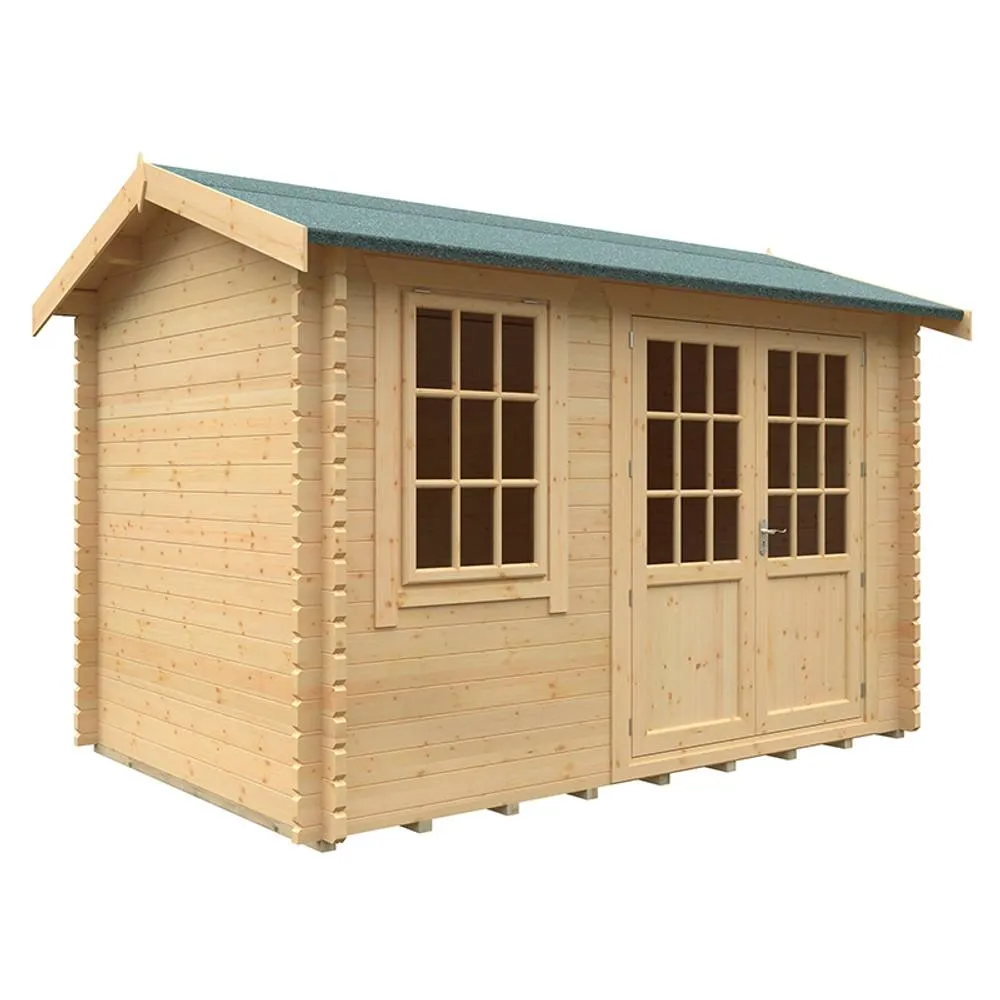 Buttercup Farm 12x8w The Henley Plus 44mm Cabin - L355 x W235 x H262.3 cm in Natural