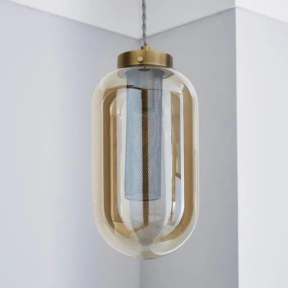 Safi Mesh Antique Brass Pendant Light 2