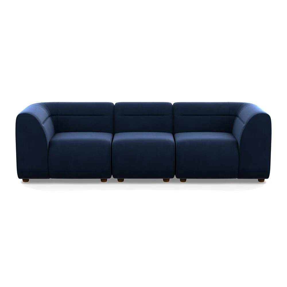 Heal's Lilli 3 Seater Sofa Smart Velvet Dusk Natural Beech Feet 1