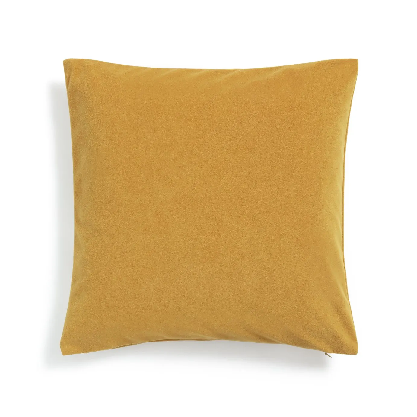 Habitat Matte Velour Plain Cushion - Mustard - 43x43cm