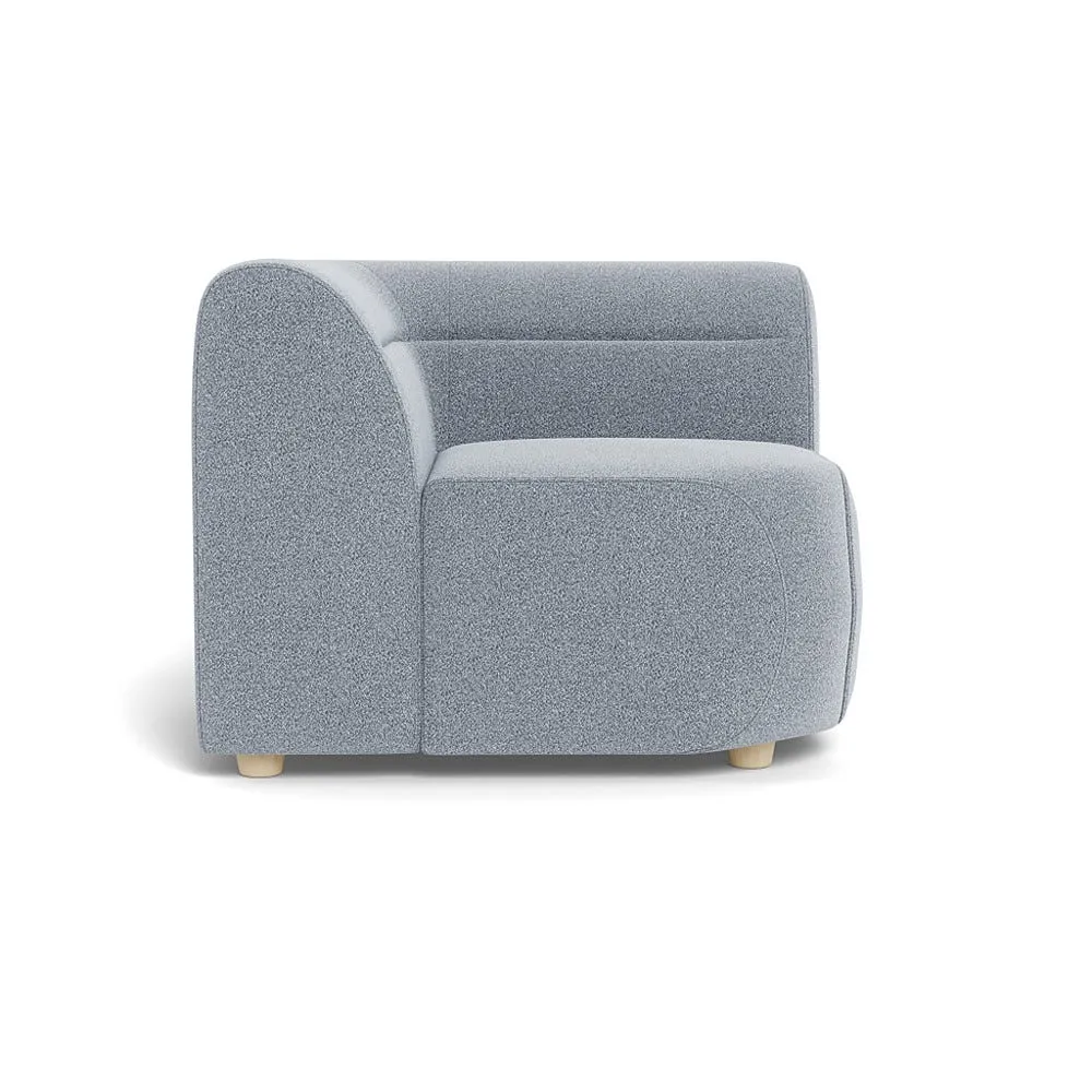 Heal's Lilli Connecting Corner Unit Boucle Steel Natural Beech Feet 1