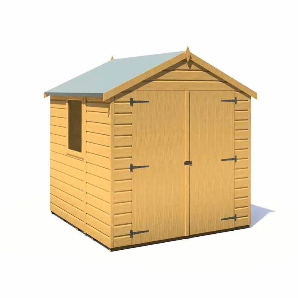 Shires Arran Double Doors - Garden Shed Workshop Approx 6x6 ft in Brown 2
