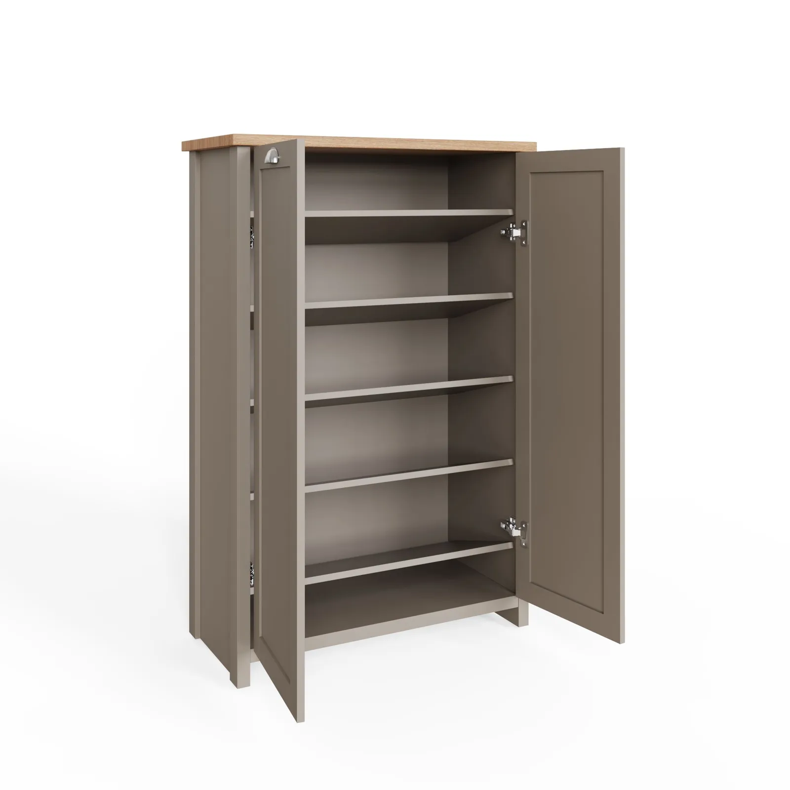 GFW Lancaster 2 Door Shoe Cabinet in Grey 5