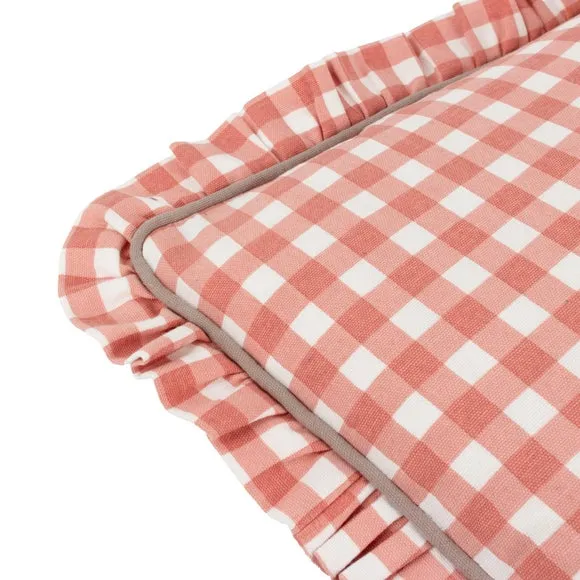Furn. Maude Gingham Cotton Square Cushion 2