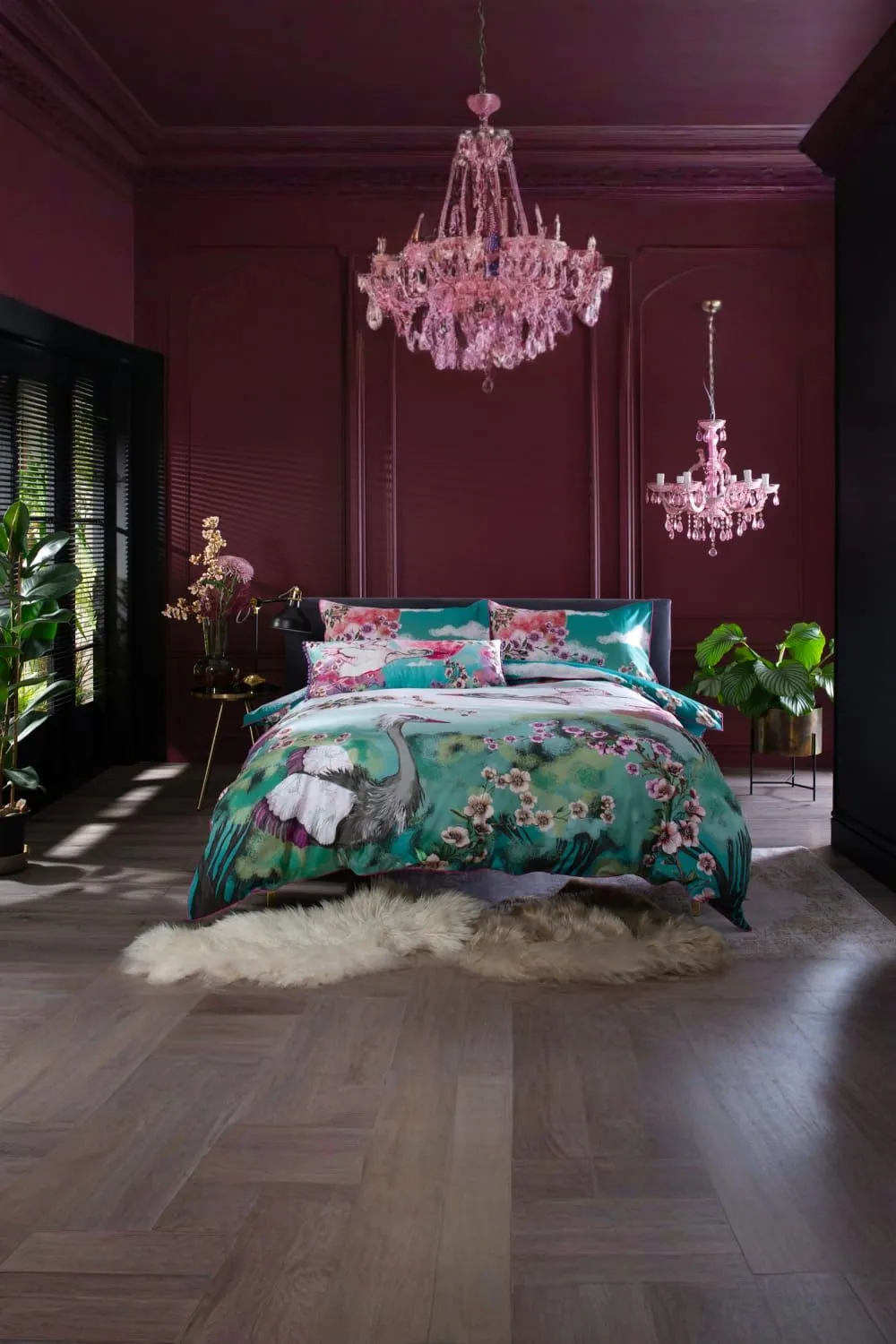 House of Norris Flight of the Heron Duvet Set, Digitally Printed Cotton