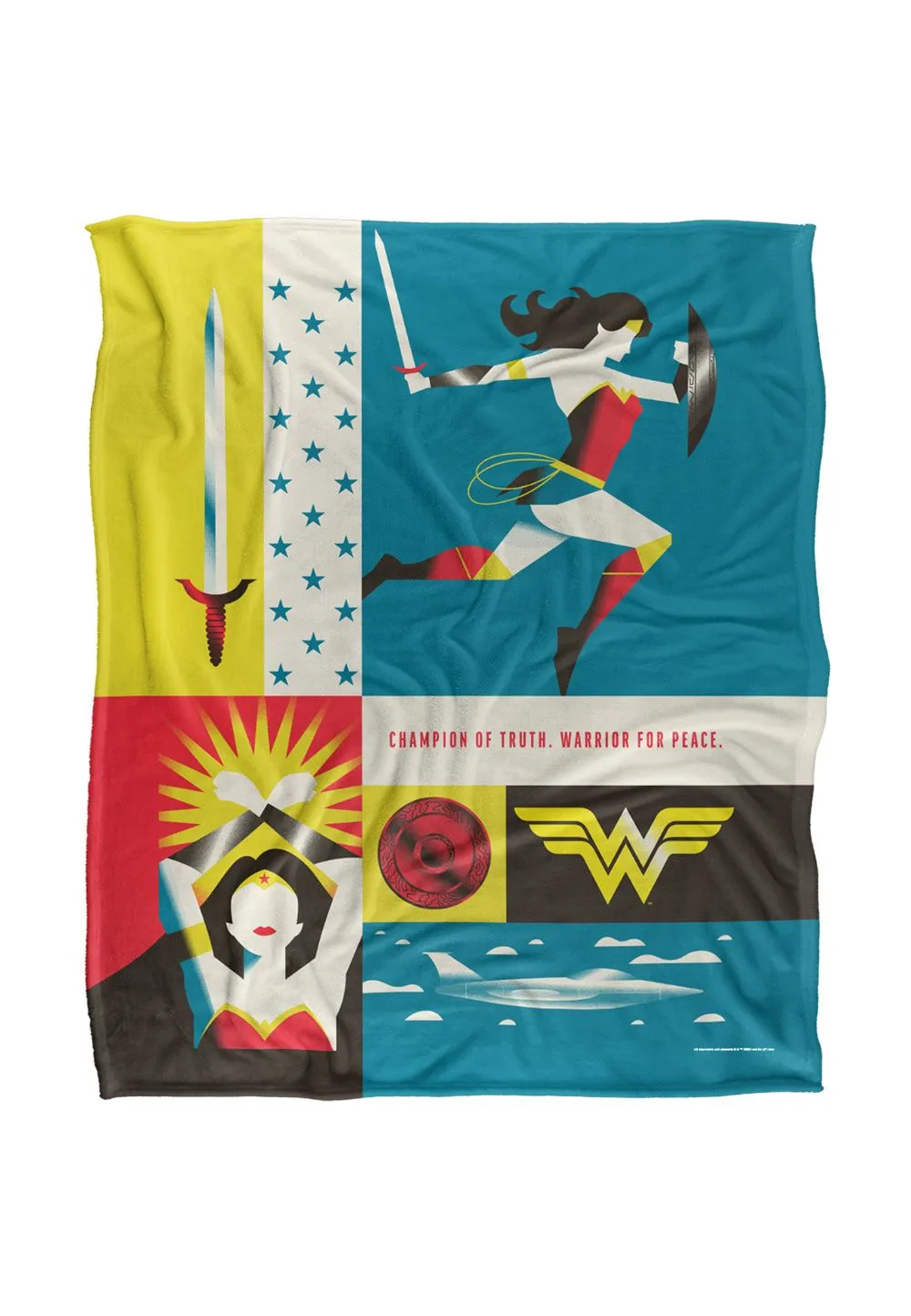 Warner Bros. Wonder Woman Icons Silky Touch Super Soft Throw Blanket 152 X 127 cm in White