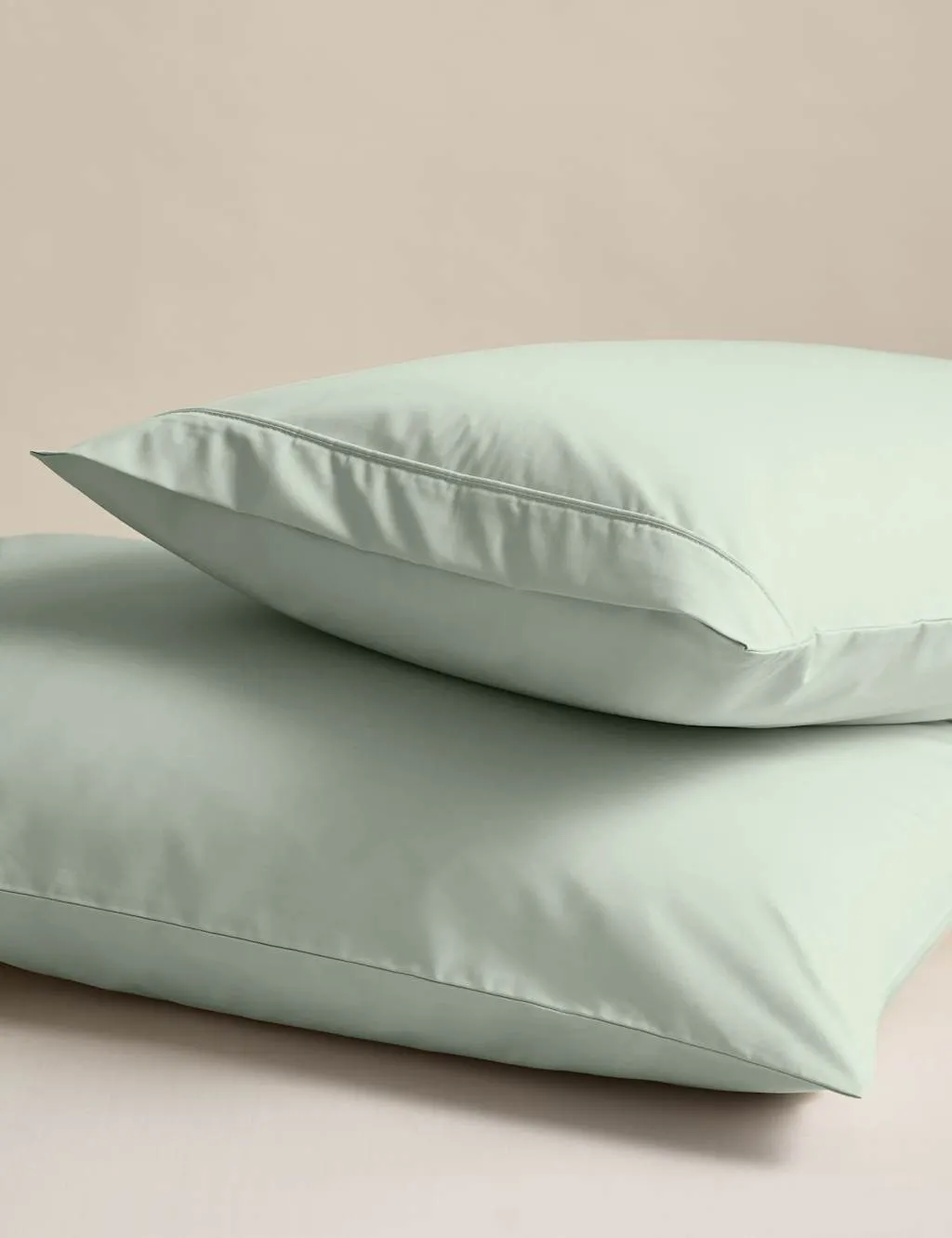 M&S 2 Pack Egyptian Cotton 230 Thread Count Crisp Pillowcases Sage