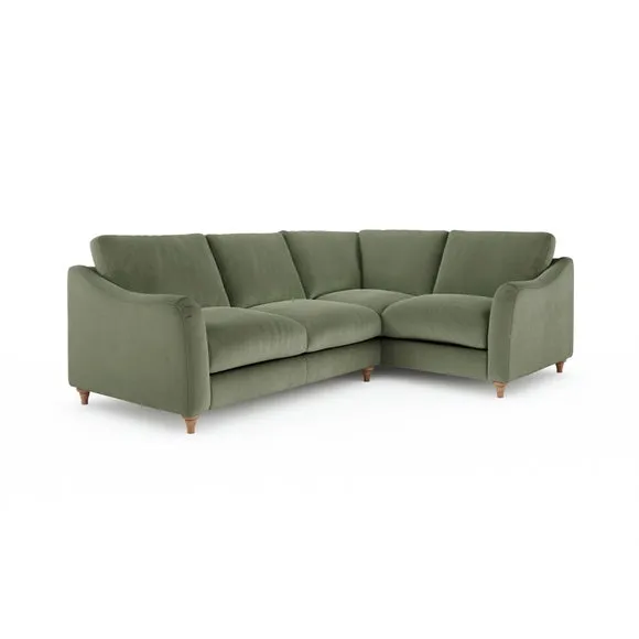 Hattie Matte Plush Velvet Corner Sofa 6