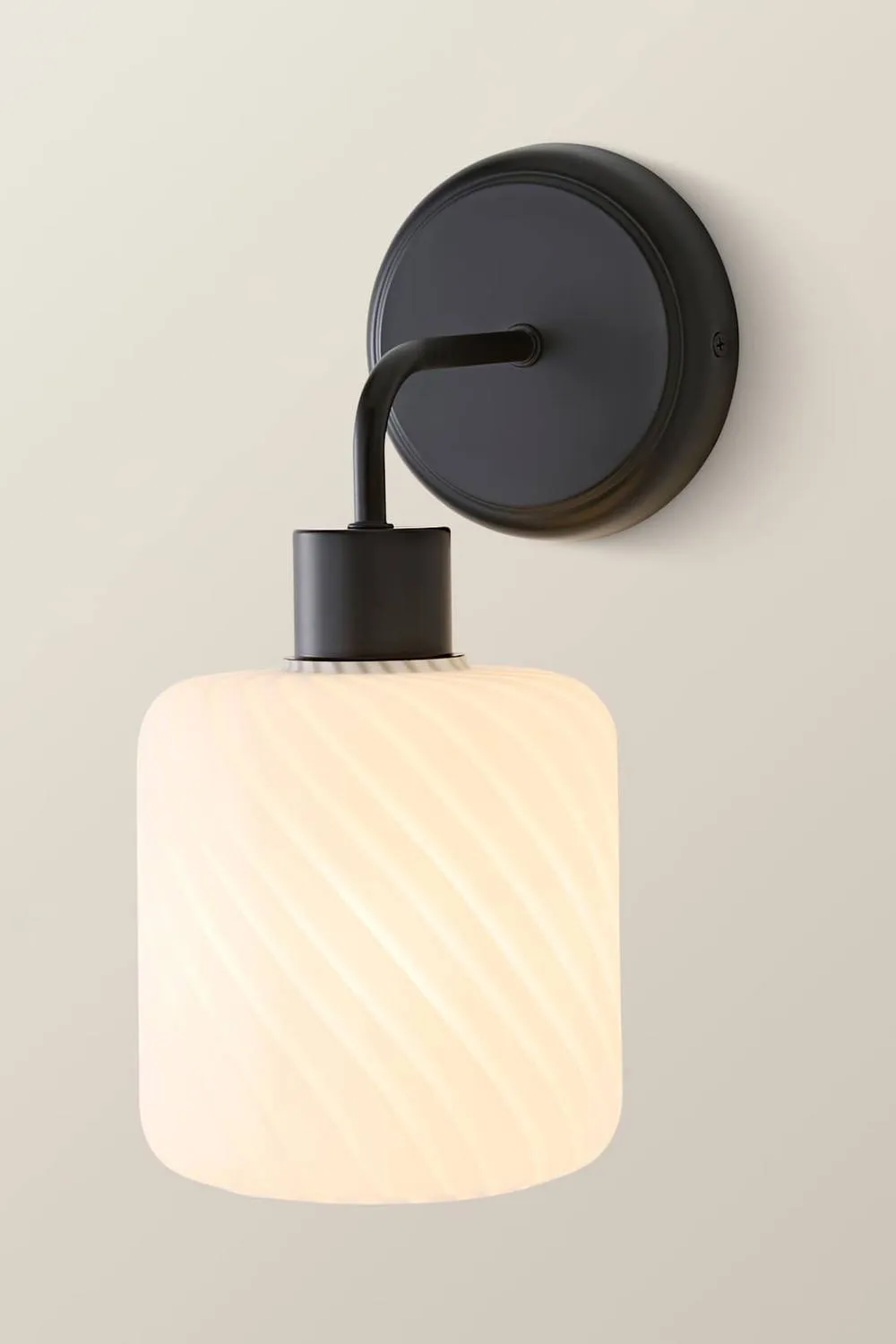 ValueLights Emery Swirl Glass Shade Wall Light with Bulb in Black 3