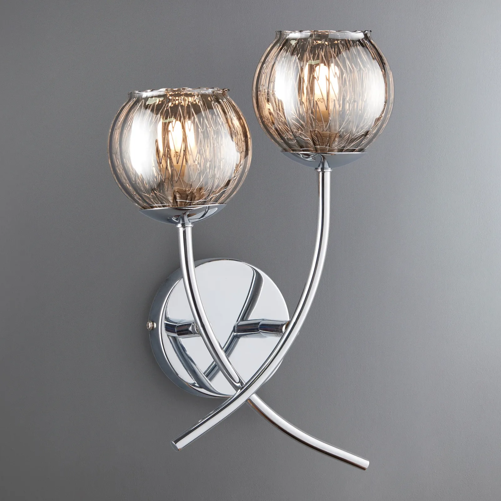 Arta 2 Light Chrome Wall Light