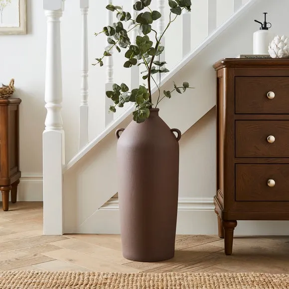 Tall Stone Bottle Vase with Handles 1