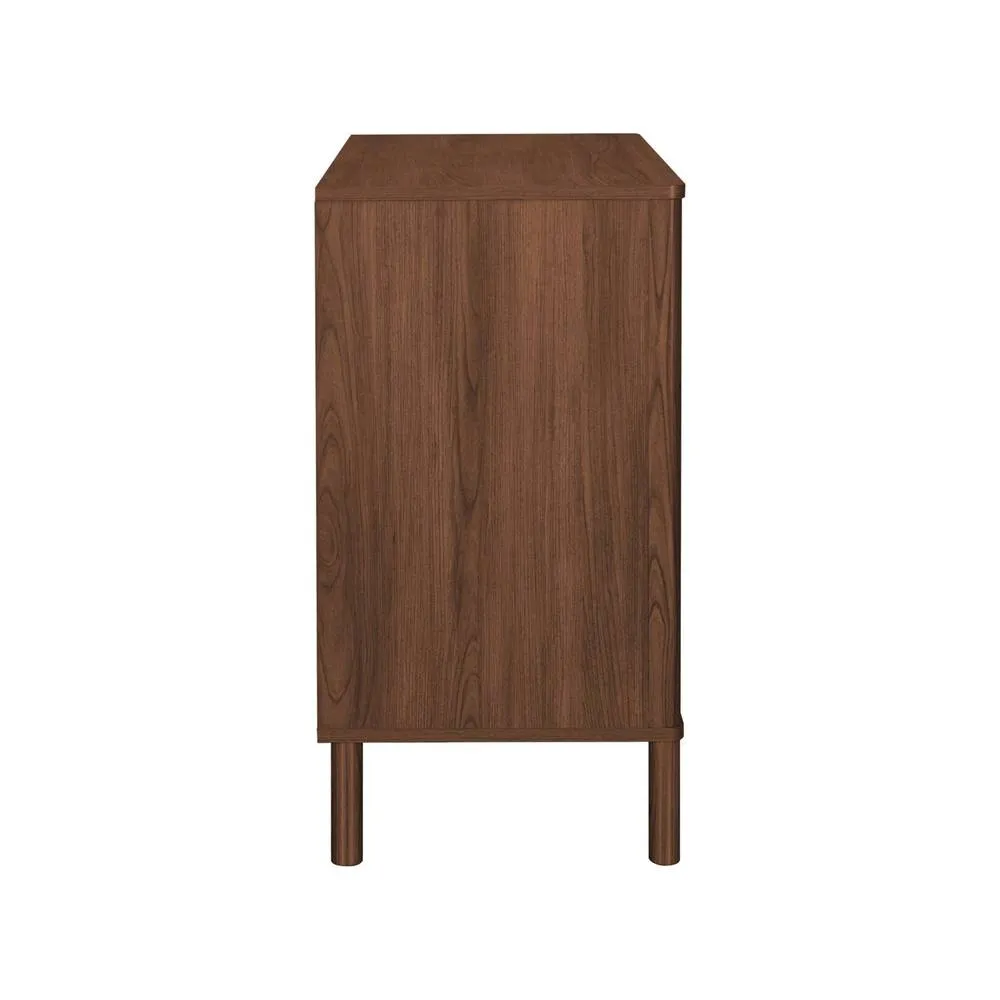 sweeek Vintage chest of drawers with wood decor & cane, 3 drawers in Dark Brown 6