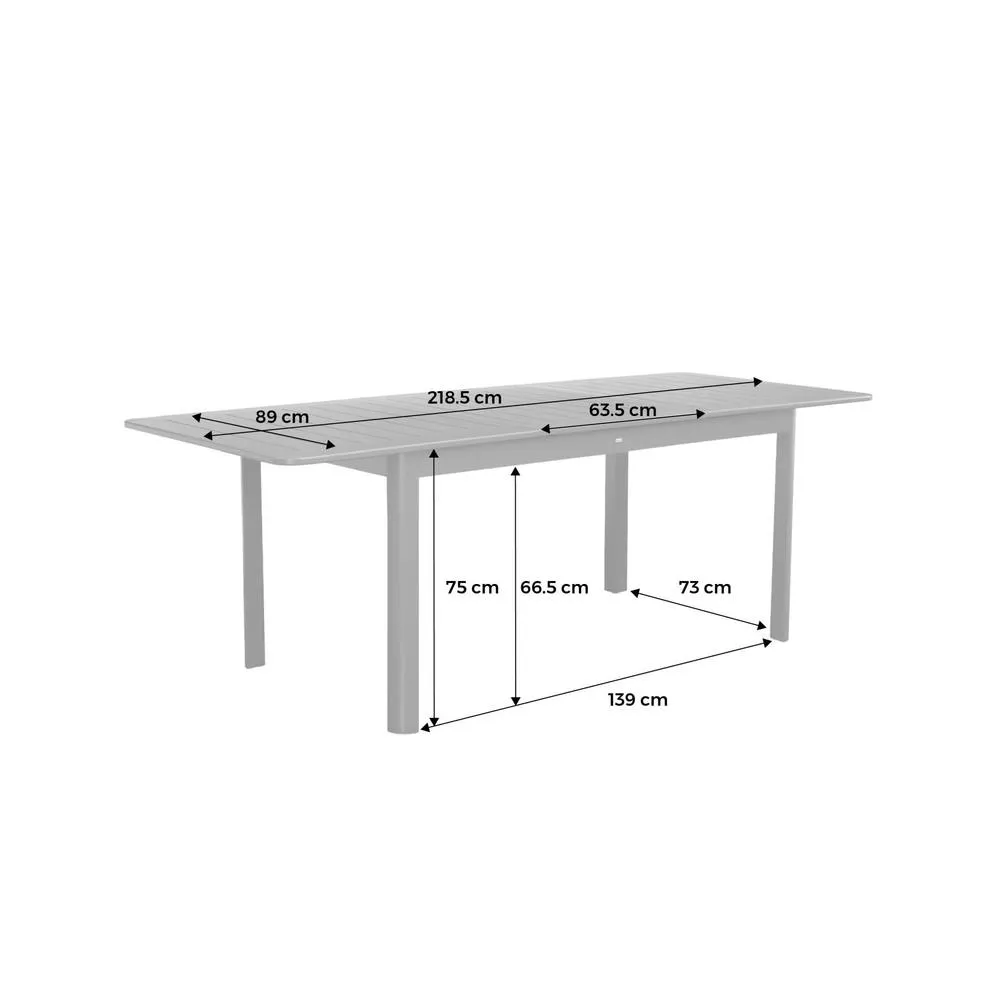 sweeek 6-seater extendable aluminium garden table in Dark Grey 5