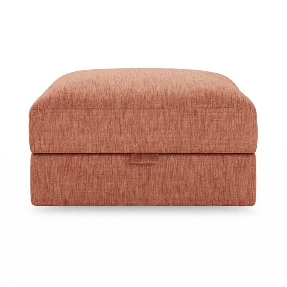 Hattie Slub Faux Linen Storage Footstool 6