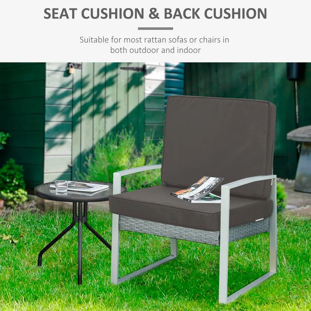 OUTSUNNY Outdoor Seat & Back Cushion Set Replacement Cushions in Dark Grey 4