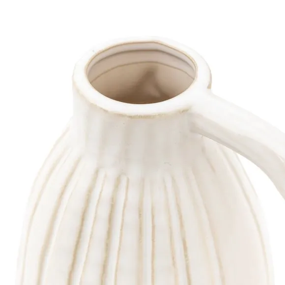Cedar & Sage Cromer Ceramic Handled White Vase 5