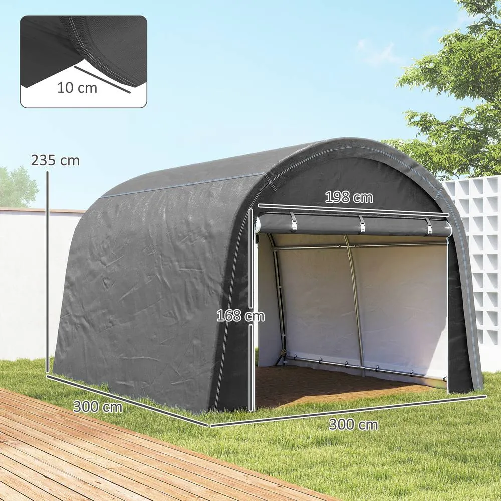 OUTSUNNY 3 x 3(m) Garden Storage Tent, Heavy Duty Outdoor Shed, Grey 3