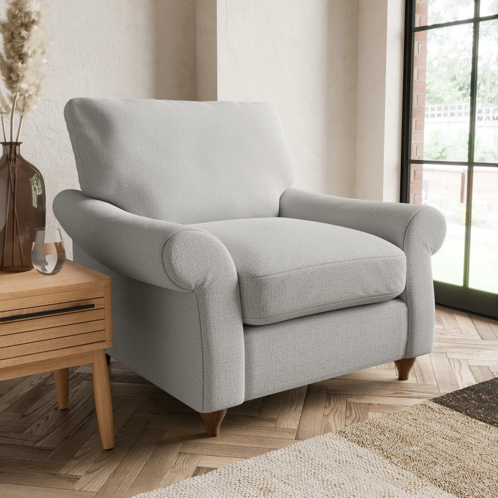 Salisbury Textured Weave Armchair Silver