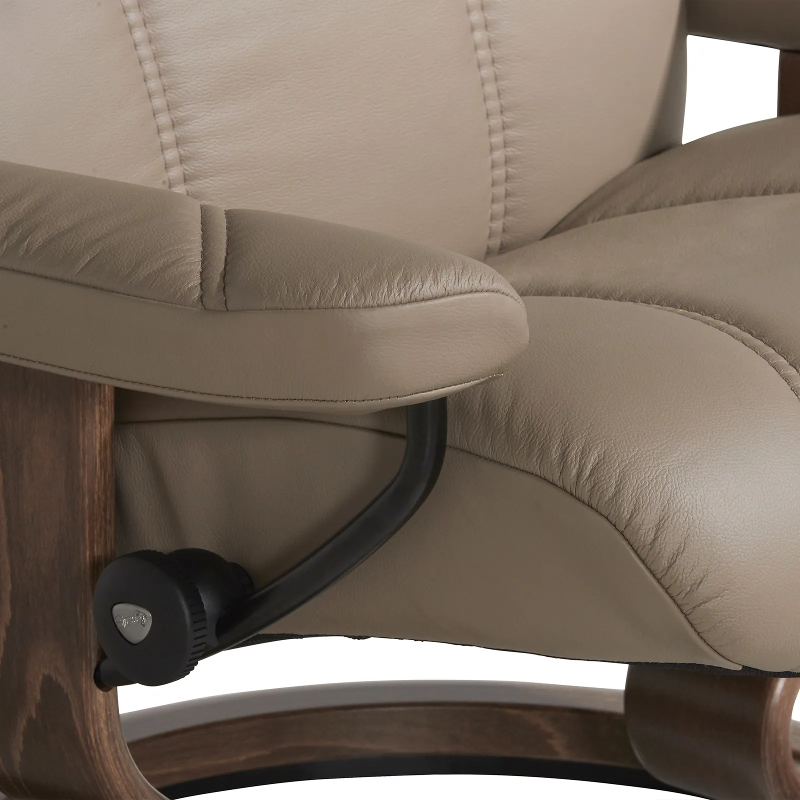 Stressless Consul Large Recliner Chair & Stool, Brown Leather | Barker & Stonehouse 4