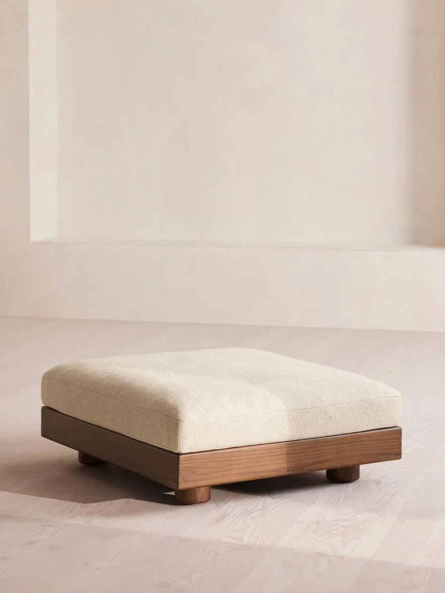 Truro Ottoman, Textured Linen
