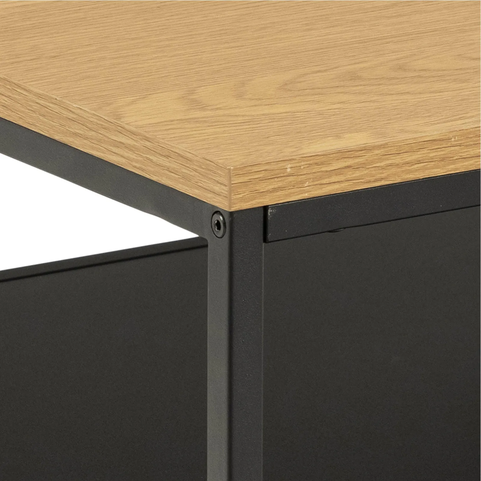 Furniture To Go Gila Square Coffee Table with Open Shelf in Oak & Black 5